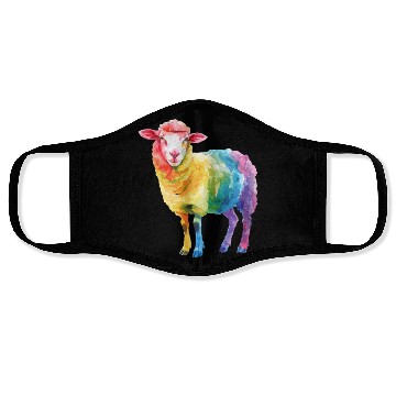 Discover Shepherd Sheep Farm Animal Rainbow Sheep Colorful Face Masks