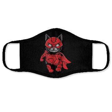 Discover iron cat super hero Face Masks