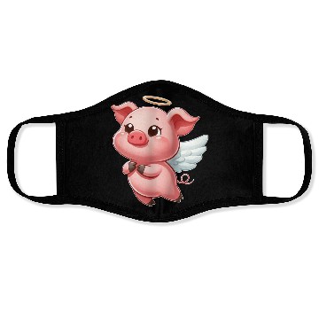 Discover Cute pig angel cartoon halo wings Face Masks