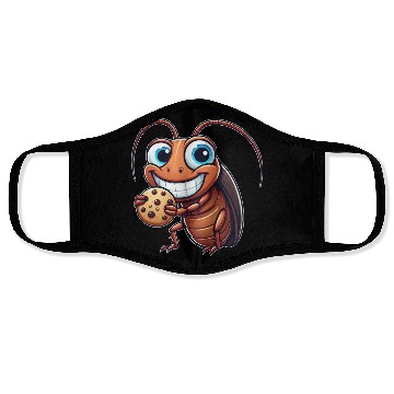 Discover Funny cookie cockroach sweet dessert comic Face Masks