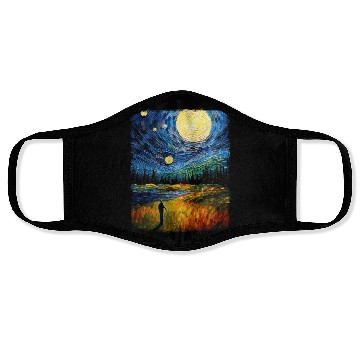Discover Golf Player Golfer Golfing Starry Night Painting Face Masks