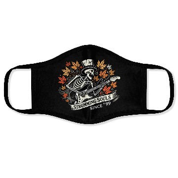 Discover Spooky Skeletons Playing Guitars Under Halloween Face Masks