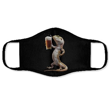 Discover Lizard Drinking Beer Realistic Face Masks