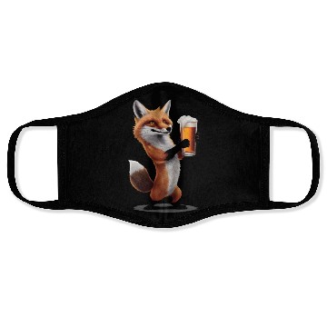 Discover Fox Drinking Beer Realistic Face Masks
