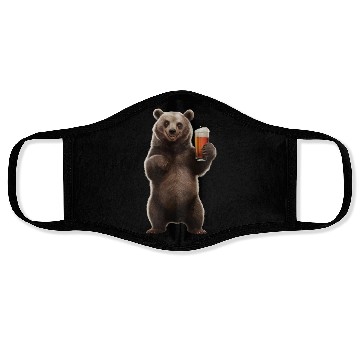 Discover Bear Drinking Beer Realistic Face Masks