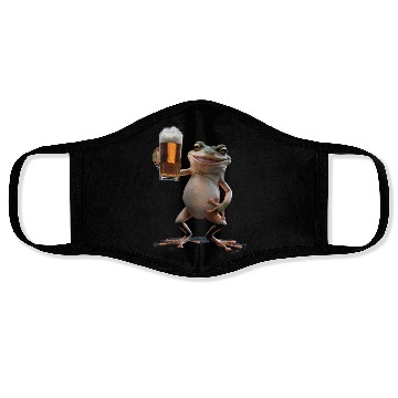 Discover Frog Drinking Beer Realistic Face Masks