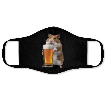 Discover Hamster Drinking Beer Realistic Face Masks