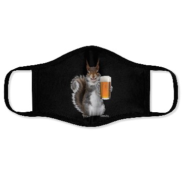 Discover Squirrel Drinking Beer Realistic Face Masks