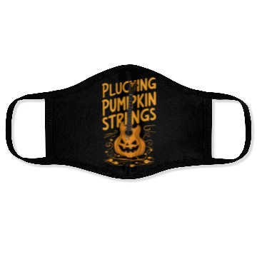 Discover musical pumpkin autumn vibes spooky guitar autumn Face Masks