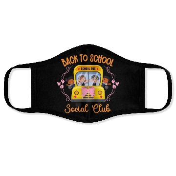 Discover Back to school Soociial Clubb school bus Halloween Face Masks