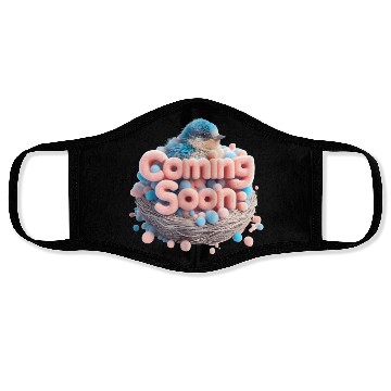 Discover Coming Soon Baby Bird in Nest Announcement Face Masks