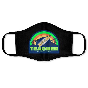 Discover Teacher Summer Sunday Surfer Face Masks