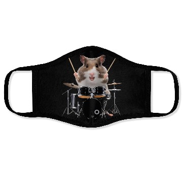 Discover Hamster Playing Drums Realistic Face Masks