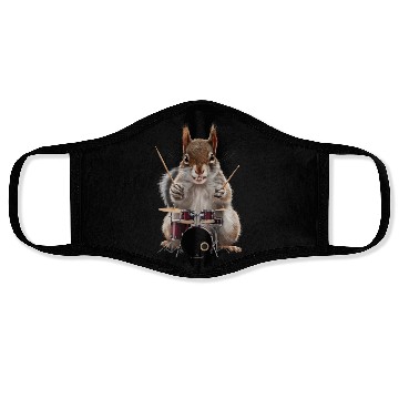 Discover Squirrel Playing Drums Realistic Face Masks