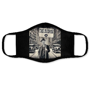 Discover Fiat is dead long live Bitcoin Vintage Ad Face Masks