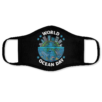 Discover world ocean day Face Masks