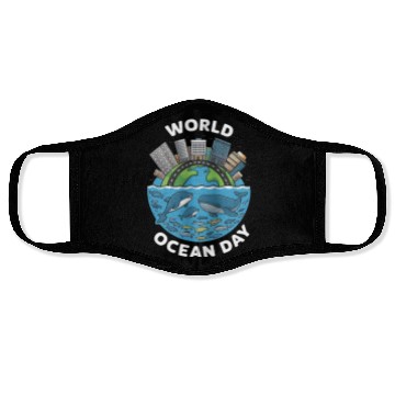 Discover world ocean day Face Masks