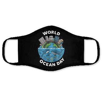 Discover world ocean day Face Masks