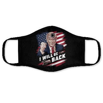 Discover i will be back trump Face Masks