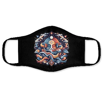 Discover Cosmic Harmony Abstract Art Face Masks