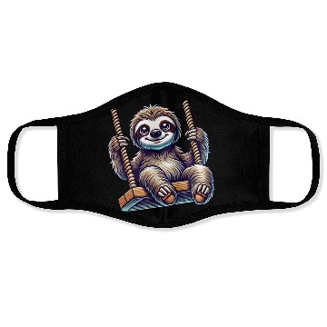 Discover Cute sloth swing cartoon playground animal Face Masks