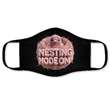 Discover Nesting Mode On, Bird in Nest Baby Announcement Face Masks