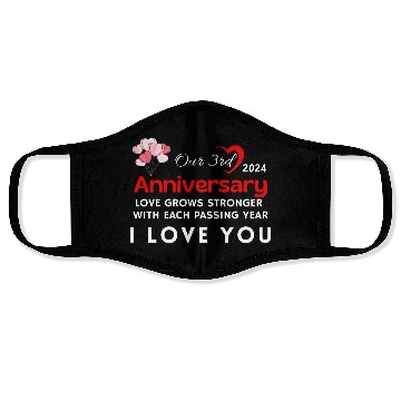 Discover 3th Anniversary I Love You Face Masks