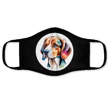 Discover Beagle Watercolor Face Masks
