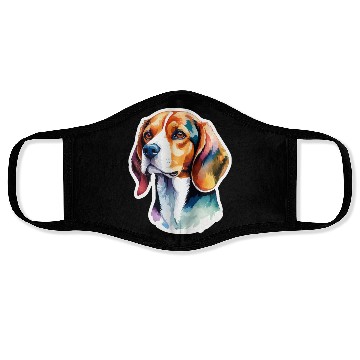 Discover Beagle Watercolor Face Masks
