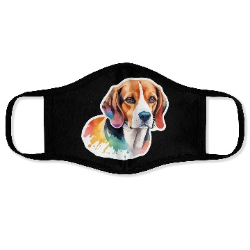 Discover Beagle Watercolor Face Masks