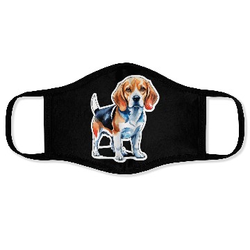 Discover Beagle Watercolor Face Masks