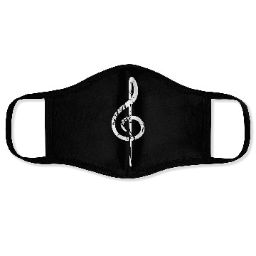 Discover Music Clef Note Violin Treble Sound Vintage Retro Face Masks