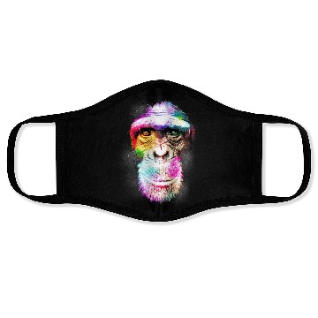 Discover Colorful Retro Realistic Monkey Face Funny Graphic Face Masks