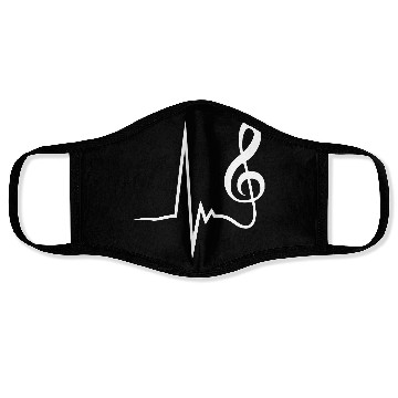 Discover Music Clef Note Violin Treble Sound Pulse ECG Face Masks