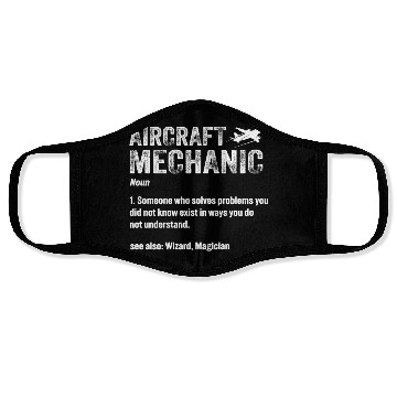 Discover Aircraft Mechanic Funny Pilot & Aviation Airplane Face Masks