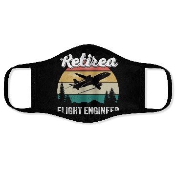 Discover Retired Flight Engineer Retirement Pilot & Aviatio Face Masks