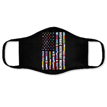 Discover Hispanic Heritage month USA Flag all Countries Face Masks