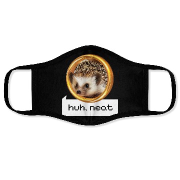 Discover Huh, neat | Hedgehog on a golden ring Face Masks