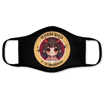 Discover Queen of underground mean girl cute kawaii design Face Masks