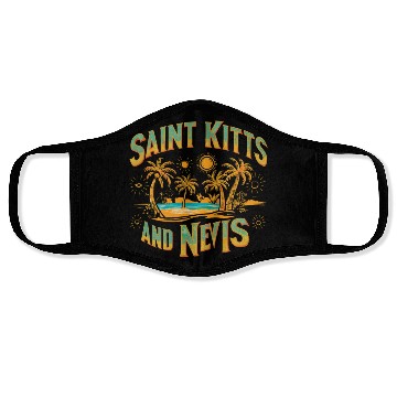 Discover Saint Kitts And Nevis Souvenir Tropical Paradise Face Masks