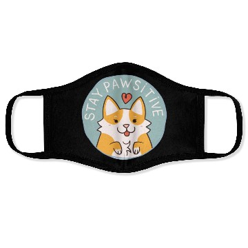 Discover Corgi Pawsitive Badge Face Masks