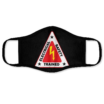 Discover electrical Safety Trained Triangle Warning Sign Face Masks