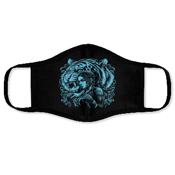 Discover women tiger fight Face Masks
