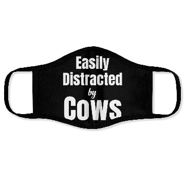 Discover Easily Distracted By Cows Cattle Farmer Hereford Face Masks