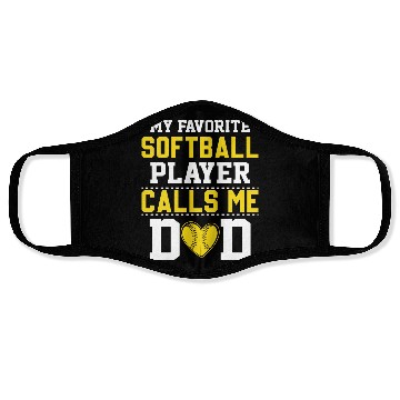 Discover Softball Dad Funny Daddy Father's Day Face Masks