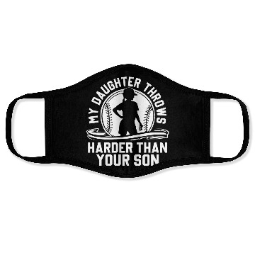 Discover Throw Harder Softball Dad Funny Daddy Father's Day Face Masks