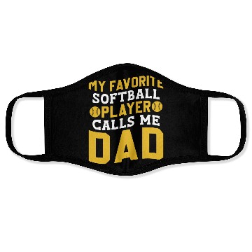 Discover Calls Me Softball Dad Funny Daddy Father's Day Face Masks