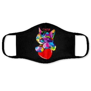 Discover cuty cat color Face Masks