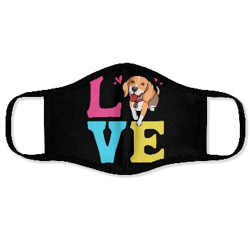 Discover Cute Frengle Dog Love For Dog Mom Face Masks