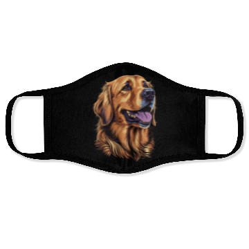 Discover Cute Golden Retriever Dog Lover Face Masks